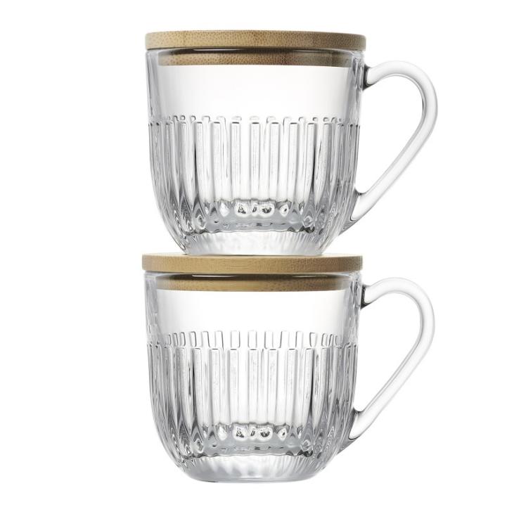 Set de 2 tasses avec couvercles/sous tasses en bambou - La Rochère