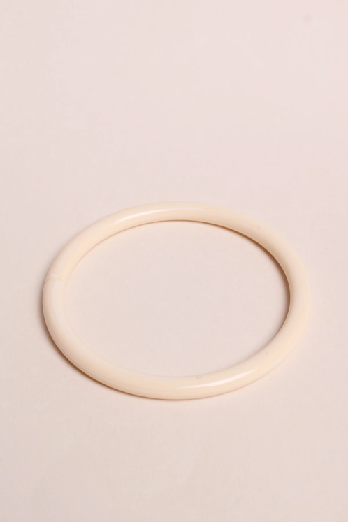 Bracelet jonc fin en acétate crema - Waekura