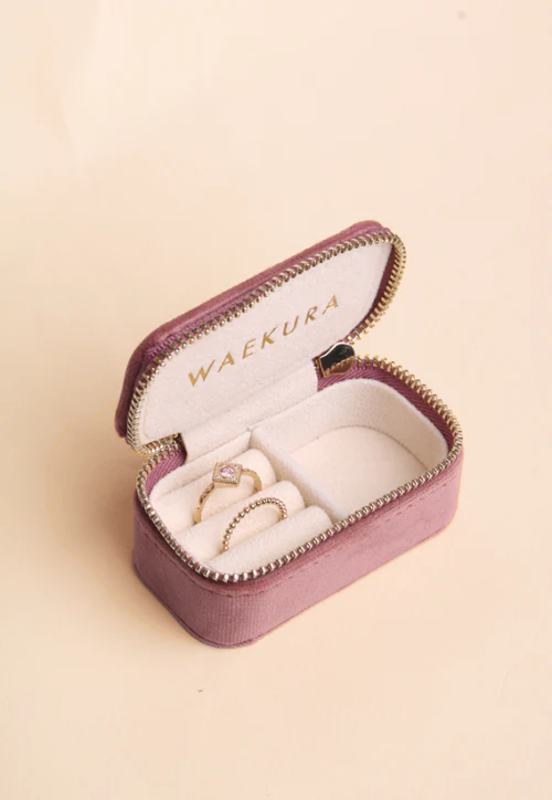 Mini boîte à bijoux en velours orchidée - Waekura