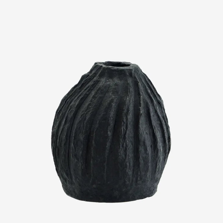 Vase en papier mâché noir - Madam Stoltz
